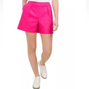 RILEY & RAE Womens Hot Pink Double Weave Pleat Front Pockets Shorts 6